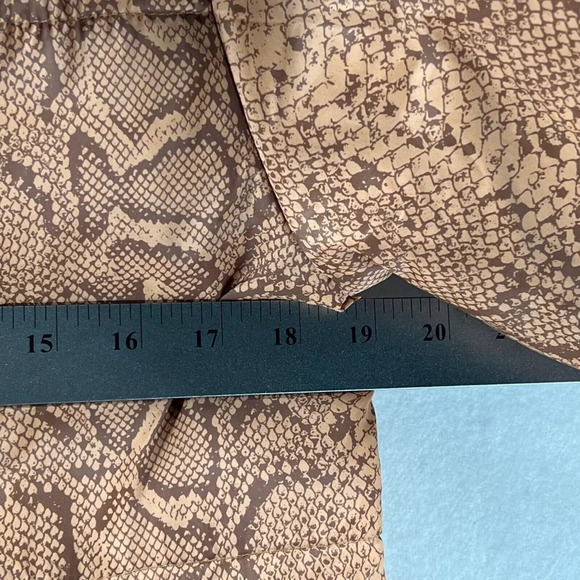 Marc New York Puffer Jacket Women Sz XS Snakeskin Snap Front Insulated Tan Brown - Picture 10 of 11